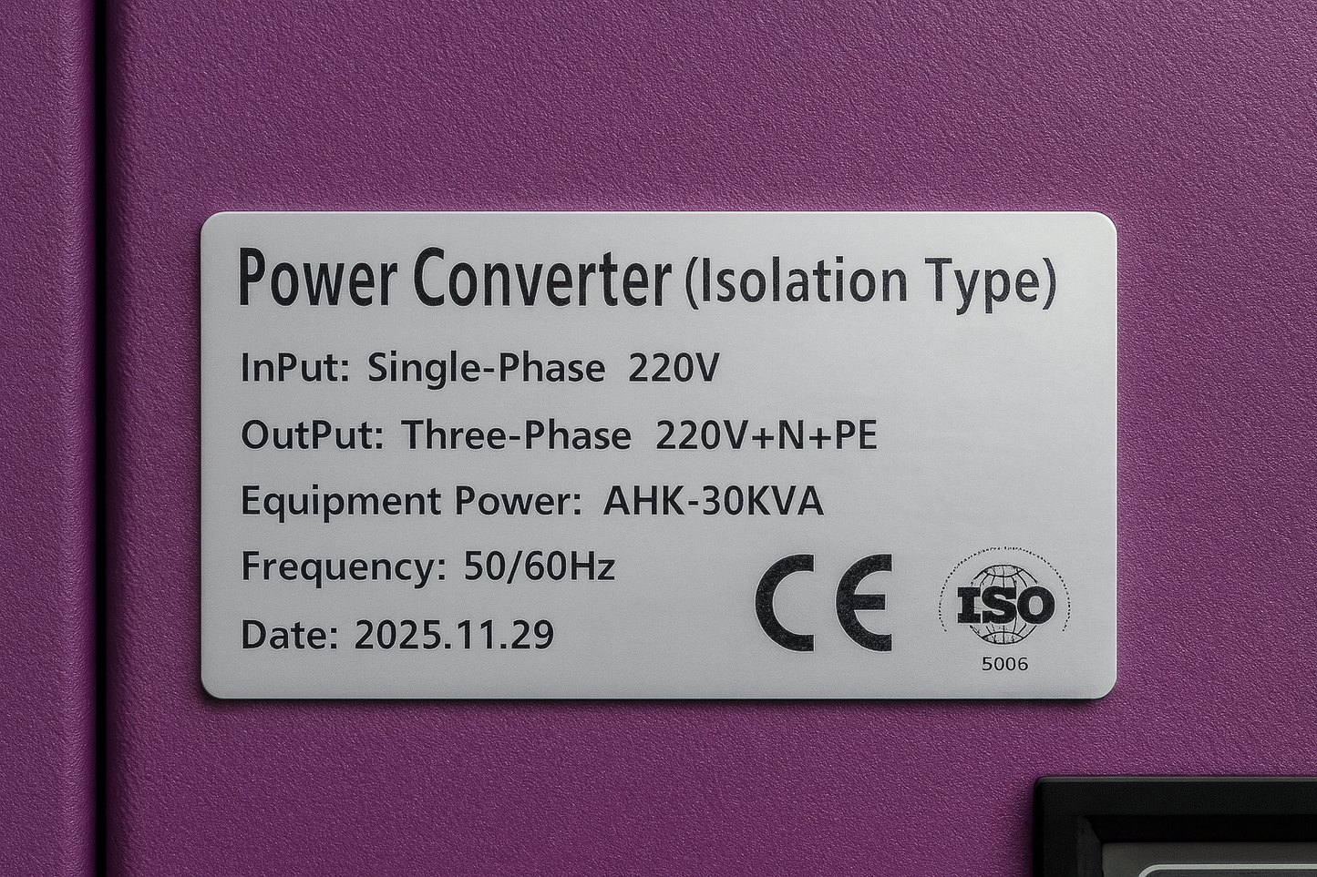 30 kVA Single-Phase to Three-Phase Power Converter