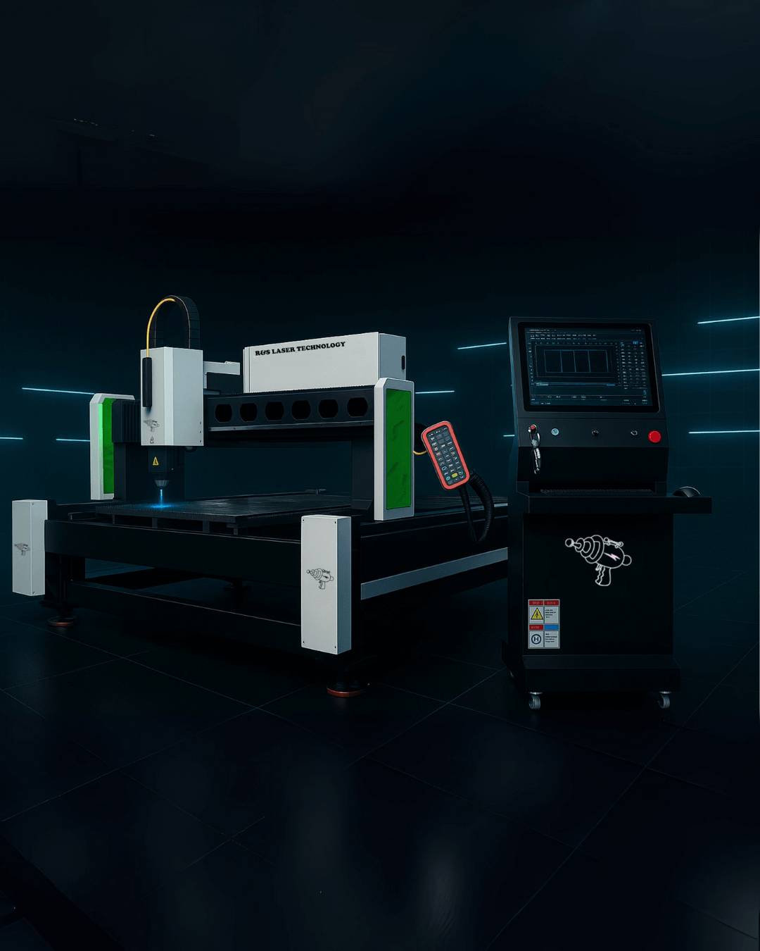 RS 12x6' 12KW Fiber Laser Cutting Table with Shielded Sides